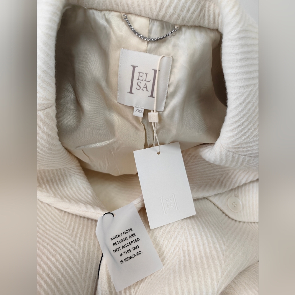 Helsa Minimalist Heavy Wool Blend Blazer Coat Jacket - Picture 9 of 11